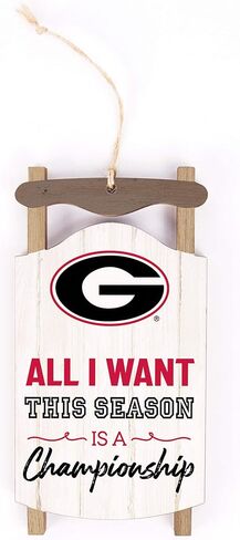 P. Graham Dunn University of Georgia Bulldogs Championship Sled 5 x 2.625 Wood Holiday Ornament in Saudi Arabia