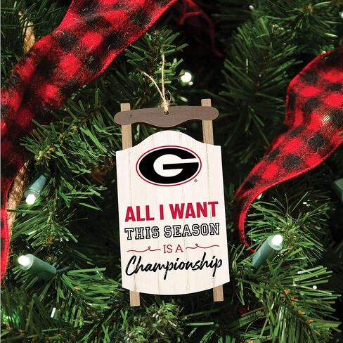 P. Graham Dunn University of Georgia Bulldogs Championship Sled 5 x 2.625 Wood Holiday Ornament in Saudi Arabia