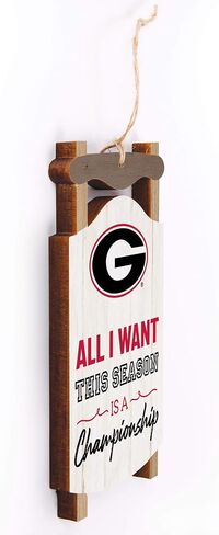 P. Graham Dunn University of Georgia Bulldogs Championship Sled 5 x 2.625 Wood Holiday Ornament in Saudi Arabia
