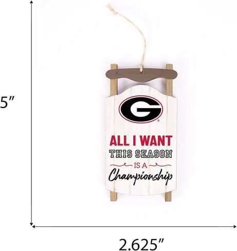 P. Graham Dunn University of Georgia Bulldogs Championship Sled 5 x 2.625 Wood Holiday Ornament in Saudi Arabia