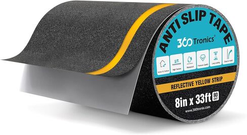 Black Anti Slip Tape, Outdoor Stair Treads Heavy Duty Non Skid Adhesive Tape, 80-Grit Friction Tape Waterproof Non Slip Safety Tape for Stairs, Steps, Ramps, Slopes, Decks (2" x 33Ft) in Kuwait