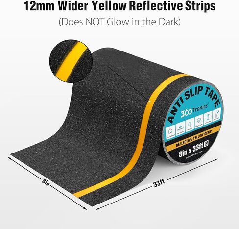 Black Anti Slip Tape, Outdoor Stair Treads Heavy Duty Non Skid Adhesive Tape, 80-Grit Friction Tape Waterproof Non Slip Safety Tape for Stairs, Steps, Ramps, Slopes, Decks (2" x 33Ft) in Kuwait