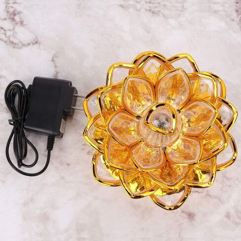 Pssopp Buddha Lotus Light LED Lotus Lamp Golden Lotus Light LED Lotus Buddhist Lamp Buddhism Faith Supplies with 36 Different Buddhist Song in Saudi Arabia
