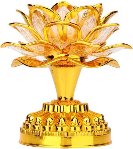Pssopp Buddha Lotus Light LED Lotus Lamp Golden Lotus Light LED Lotus Buddhist Lamp Buddhism Faith Supplies with 36 Different Buddhist Song in Saudi Arabia