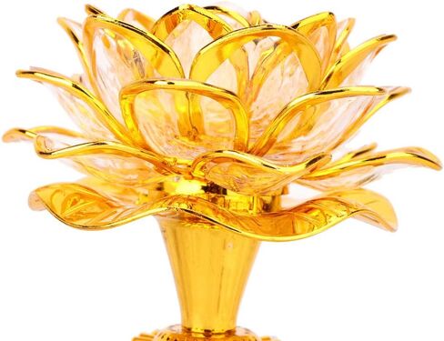 Pssopp Buddha Lotus Light LED Lotus Lamp Golden Lotus Light LED Lotus Buddhist Lamp Buddhism Faith Supplies with 36 Different Buddhist Song in Saudi Arabia