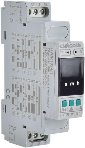 Cyclic Time Delay Relay Digital Display HYCRT8S-J1 AC/DC 24-240V Button Adjustment Cycle Time Relay DIN Rail Mount Type in Kuwait