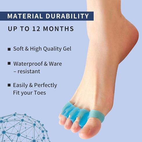 Toe Separators for Women/Men (4 PCS), Soft Toe Spacers Bunion Corrector for Women/Men, Gel Toe Spacers for Foot Pain Relief (Pink/Blue), Universal Size in Kuwait