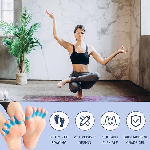 Toe Separators for Women/Men (4 PCS), Soft Toe Spacers Bunion Corrector for Women/Men, Gel Toe Spacers for Foot Pain Relief (Pink/Blue), Universal Size in Kuwait