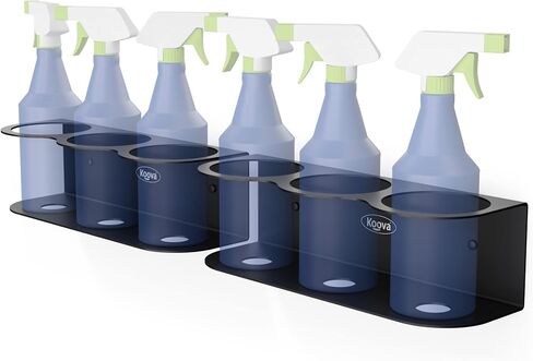 Koova All-Purpose Spray Bottle Holder | Easy Install Wall Mount - Hardware Included | Heavy-Duty Powder Coated Steel Storage Rack for Garage And Home | Craft Workspace Paint Bottle Organizer USA Made in Saudi Arabia