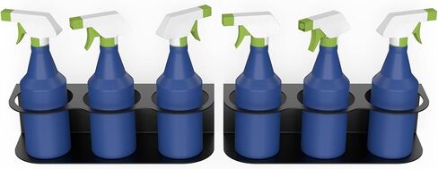 Koova All-Purpose Spray Bottle Holder | Easy Install Wall Mount - Hardware Included | Heavy-Duty Powder Coated Steel Storage Rack for Garage And Home | Craft Workspace Paint Bottle Organizer USA Made in Saudi Arabia