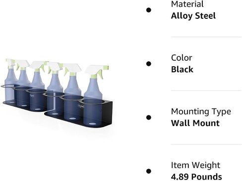 Koova All-Purpose Spray Bottle Holder | Easy Install Wall Mount - Hardware Included | Heavy-Duty Powder Coated Steel Storage Rack for Garage And Home | Craft Workspace Paint Bottle Organizer USA Made in Saudi Arabia