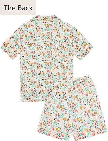 Arssm Floral Pajama Set Women Cute Kawaii 2 Piece Matching Pj Set Aesthetic Short Sleeve Sleeping Loungewear in Kuwait