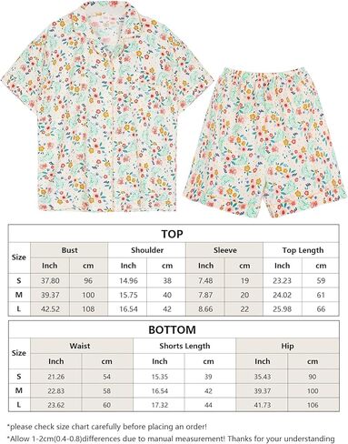 Arssm Floral Pajama Set Women Cute Kawaii 2 Piece Matching Pj Set Aesthetic Short Sleeve Sleeping Loungewear in Kuwait