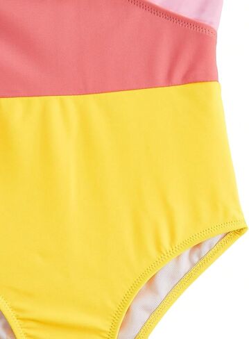 OYOANGLE Girl's One Piece Swimsuit Colorblock Sleeveless V Neck Wireless Tank Swimwear Bathing Suits in Saudi Arabia