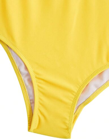 OYOANGLE Girl's One Piece Swimsuit Colorblock Sleeveless V Neck Wireless Tank Swimwear Bathing Suits in Saudi Arabia