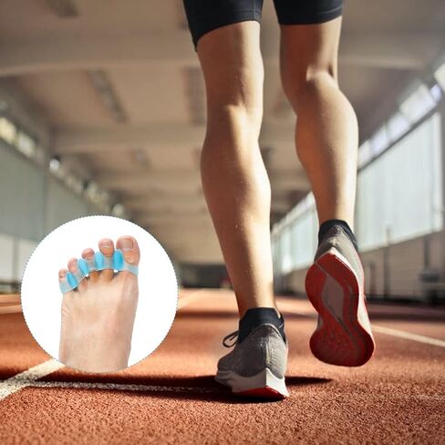 3 أزواج من أدوات تمليس أصابع القدم ومصحح وفاصل أصابع القدم من السيليكون لأصابع القدم للنساء والرجال (أزرق) in Kuwait