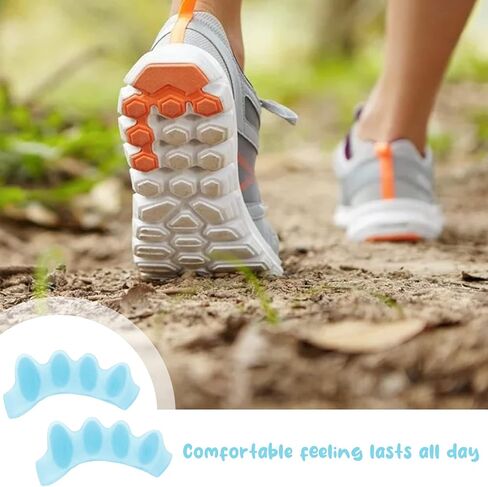 3 أزواج من أدوات تمليس أصابع القدم ومصحح وفاصل أصابع القدم من السيليكون لأصابع القدم للنساء والرجال (أزرق) in Kuwait