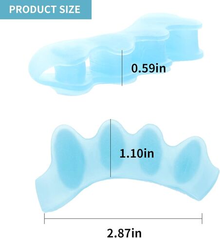 3 أزواج من أدوات تمليس أصابع القدم ومصحح وفاصل أصابع القدم من السيليكون لأصابع القدم للنساء والرجال (أزرق) in Kuwait