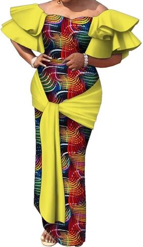 Fashion Robe Africaine African Dresses for Women Flare Sleeve Elegant Dashiki Maxi Long Party Dresses Evening Gowns in Kuwait