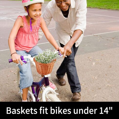 kid's front handlebar bike basket girl's detachable woven bicycle basket for Children gift little boys balance tricycle for women wicker round electric bike basket for ladies in Saudi Arabia