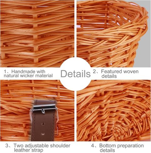 kid's front handlebar bike basket girl's detachable woven bicycle basket for Children gift little boys balance tricycle for women wicker round electric bike basket for ladies in Saudi Arabia