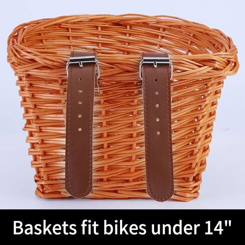 kid's front handlebar bike basket girl's detachable woven bicycle basket for Children gift little boys balance tricycle for women wicker round electric bike basket for ladies in Saudi Arabia