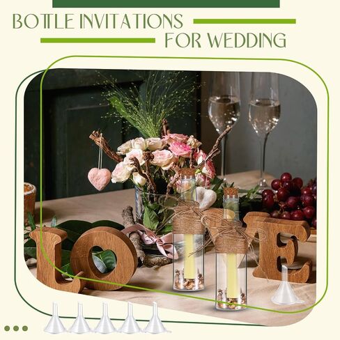 Tanlade 20 Pcs Plastic Sand Art Bottles with Cork Stoppers 5.6oz Wish Message Bottle Containers Clear Potion Bottles with Plastic Funnels for DIY Craft Wedding Birthday Party in Kuwait