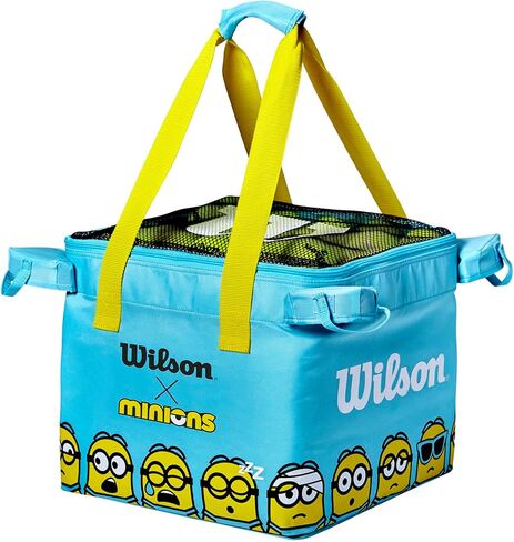WILSON Minions Junior Teaching Cart Bag - Blue/Yellow, Holds up to 150 Balls in Saudi Arabia