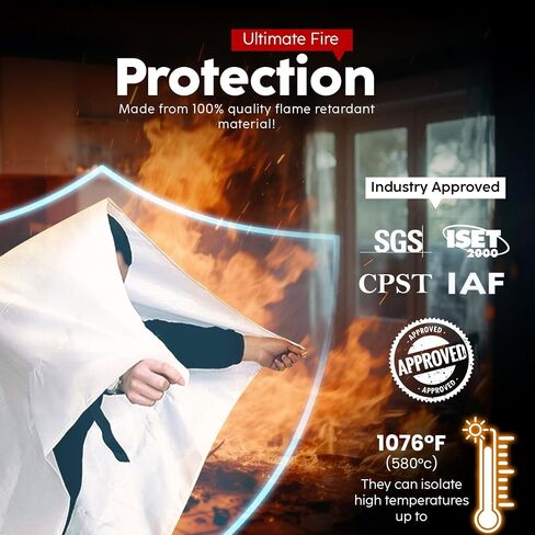 Venzi Ensure Home Safety with our 2-Pack Large 47"x71" Fire Blankets Emergency for Home & Kitchen - Fiberglass Emergency Fire Blanket with Pull Straps for Rapid Protection Against Kitchen Fires in Saudi Arabia