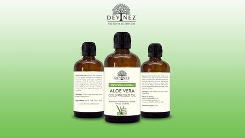 Aloe Vera Cold Pressed Oil 4 oz(118 ml) with Premium Dropper - Therapeutic Grade, 100% Pure Natural Oil for Glowing Skin, Body, Hair, Face Moisturizer, Massage and Aromatherapy in Saudi Arabia