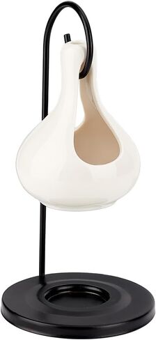 OLYCRAFT Tear Drop Oil Warmer Teardrop Oil Burner Black Ceramic Oil-Warmer with Iron Rack Hanging Tear Drop Oil Burner Tea Light Candle Fragrance Warmer for Oil Incense Aroma Diffuser in Saudi Arabia
