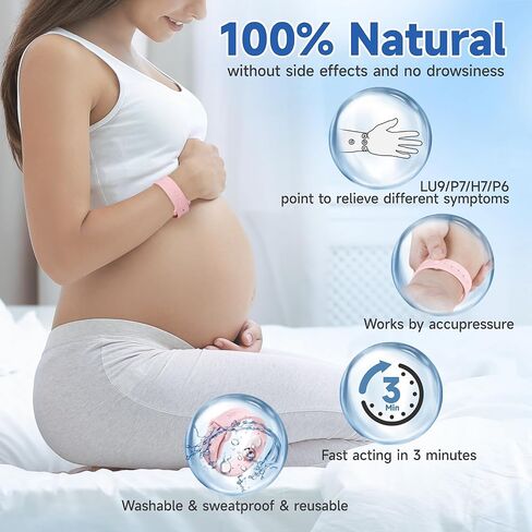 LYJEE Motion Sickness Bands for Adults and Kids Nausea Relief for Pregnant Women Seasickness Wristband for Cruise Ship Essentials in Saudi Arabia