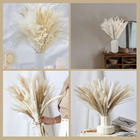 85 PCS Dried Pampas Grass Decor, Natural Pampas Grass Boho Home Decor, Dried Flowers for Wedding, Floral Room, Rustic Farmhouse Party, Table Decor, Baby Shower Decorations in Saudi Arabia