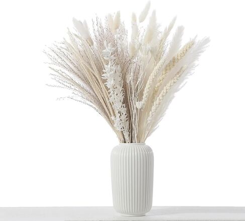 85 PCS Dried Pampas Grass Decor, Natural Pampas Grass Boho Home Decor, Dried Flowers for Wedding, Floral Room, Rustic Farmhouse Party, Table Decor, Baby Shower Decorations in Saudi Arabia