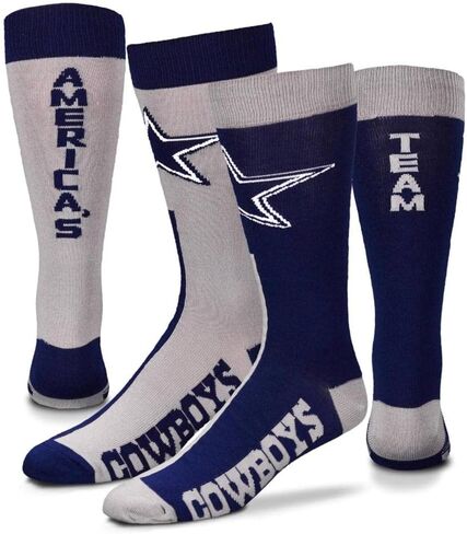 FBF - NFL Big Top Mismatch Game Day Apparel Team Color Dress Socks مقاس X-Large XL كبير جدًا - فريق Dallas Cowboys Americas in Saudi Arabia