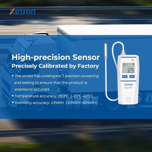 Multi-Use Temperature Data Logger with Probe,32000 Points Reusable Recorder for Cold Chain,PDF Report,Certificate Refrigerator Temperature Monitor, Elog10E (1 Pack）Upgrade RC-5 in Kuwait