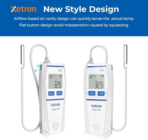 Multi-Use Temperature Data Logger with Probe,32000 Points Reusable Recorder for Cold Chain,PDF Report,Certificate Refrigerator Temperature Monitor, Elog10E (1 Pack）Upgrade RC-5 in Kuwait