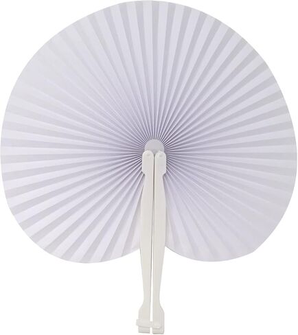 Honbay 12PCS Folding Handheld Paper Fans Birthday Wedding Party Round Shaped Accordion Fans Party Favors (Orange) in Saudi Arabia