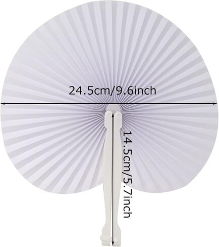 Honbay 12PCS Folding Handheld Paper Fans Birthday Wedding Party Round Shaped Accordion Fans Party Favors (Orange) in Saudi Arabia