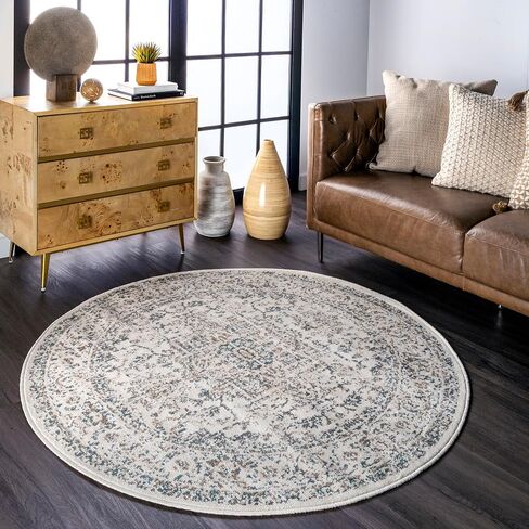 nuLOOM Tanith Vintage Medallion Runner Rug, 2' 6" x 12', Cream in Saudi Arabia