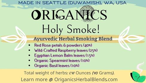 Holy Smoke! (1.41oz/40g, Loose-Leaf) Ayurvedic Herbal Smoking Blend in Saudi Arabia