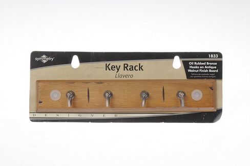Dorman Hardware 4-1833 Keyrack with 4 Extra Small Single Bronze Hooks, 8.75-Inch, Antique Walnut Finish in Saudi Arabia