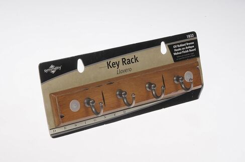Dorman Hardware 4-1833 Keyrack with 4 Extra Small Single Bronze Hooks, 8.75-Inch, Antique Walnut Finish in Saudi Arabia