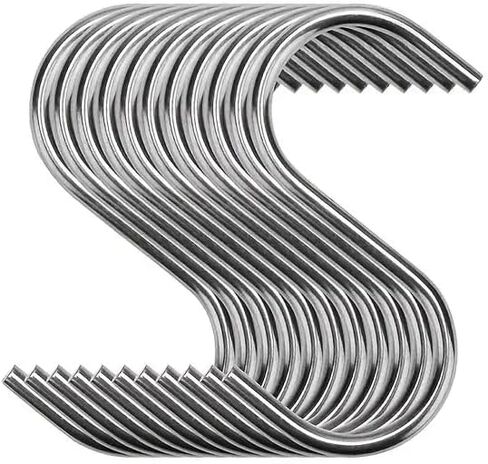 10 Pack S-Shaped Hooks, Stainless Steel Hanging Hooks for Kitchen, Closet, Bathroom and More, Heavy Duty Metal Hooks for Organizing and Storage in Kuwait