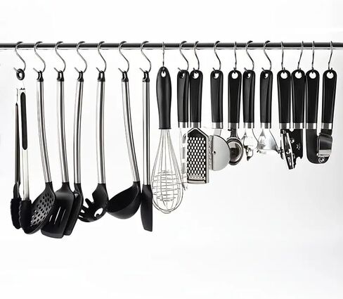 10 Pack S-Shaped Hooks, Stainless Steel Hanging Hooks for Kitchen, Closet, Bathroom and More, Heavy Duty Metal Hooks for Organizing and Storage in Kuwait