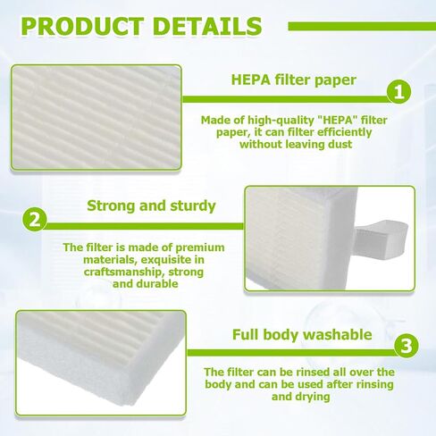 HEPA Vacuum Filters Replace for I-LIFE v3 v3s V3s pro v5 v5s v5s Pro I-LIFE Robot Vacuum Filters(pack of 10pcs) in Saudi Arabia