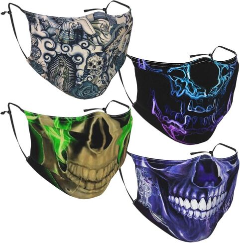 4pcs Face Mask With Filter Pocket Washable Reusable Face Bandanas Balaclava For Men Women With 8 Filters in Saudi Arabia