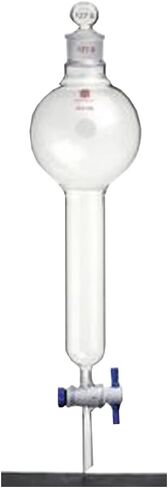 F687500A قمع فصل Synthware، قبضة مؤكدة، سدادة زجاجية، 500 مل، حجم السدادة #27، محبس PTFE 4 مم in Kuwait