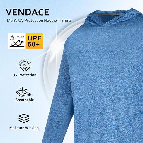 Men's Hoodie Shirts Long Sleeve UPF 50+ Sun Protection T Shirts Casual Fishing Hiking Shirts with Hood in Saudi Arabia
