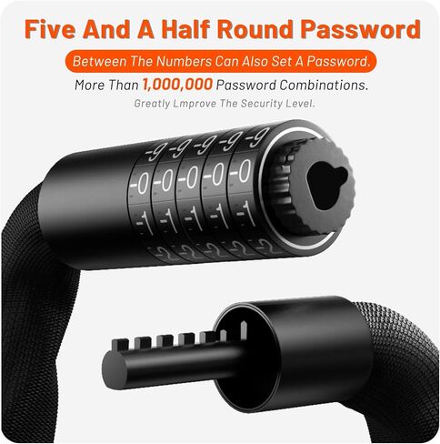 Opel Bike Chain Lock,5 Digit Combination Heavy Duty Anti-Theft Bicycle Chain Lock,3.2 Feet Long 6mm Thick Security Resettable Keyless Waterproof Lock Chain for Bike,Door,Gate,Fence,Motorcycle,Scooter in Saudi Arabia